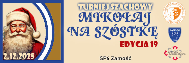 02.12.2025 - Mikołajkowy Turniej Szachowy ''Mikołaj na Szóstkę 2025''- SP6 Zamoś...